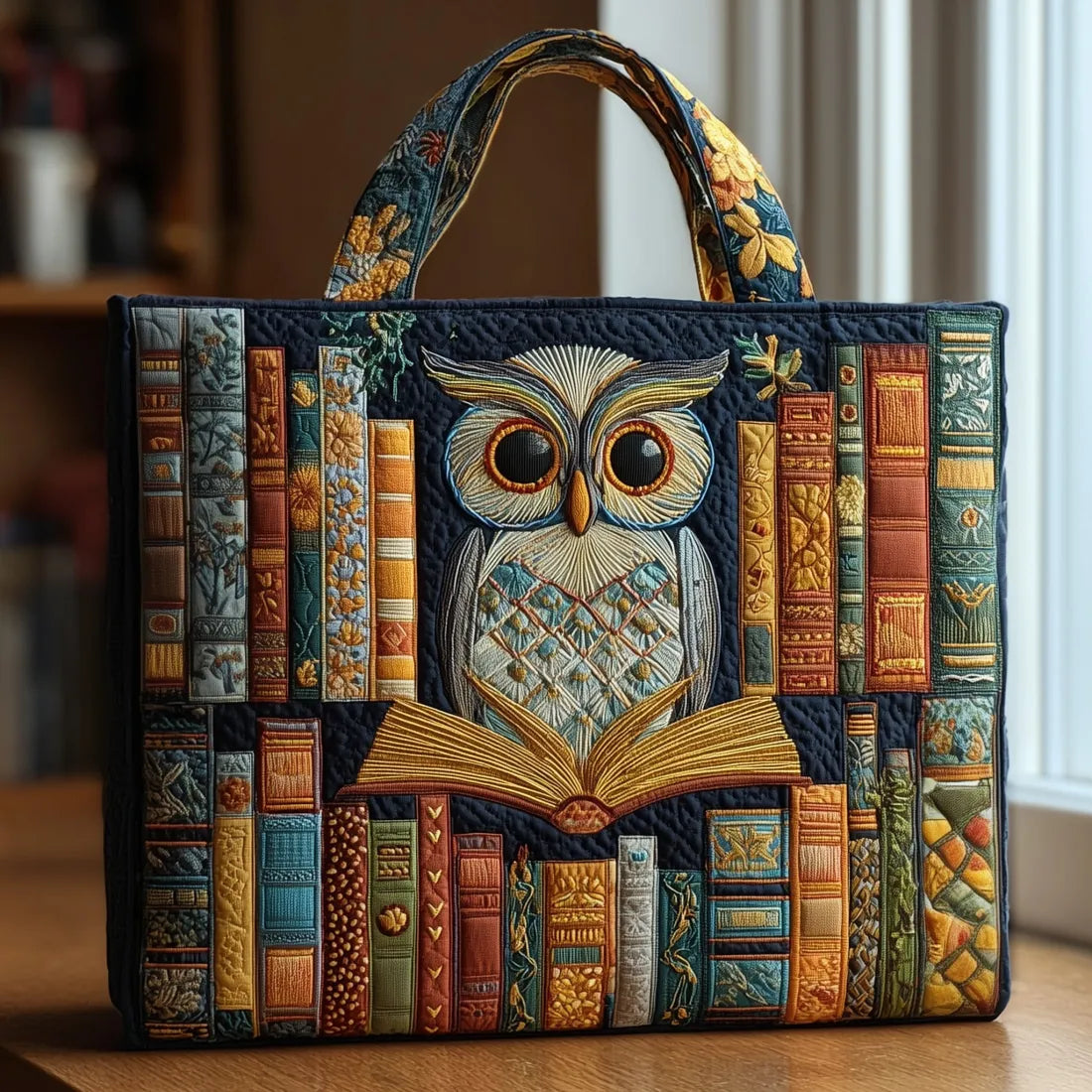 Handgemaakte Uil Tas Tussen Oude Boeken