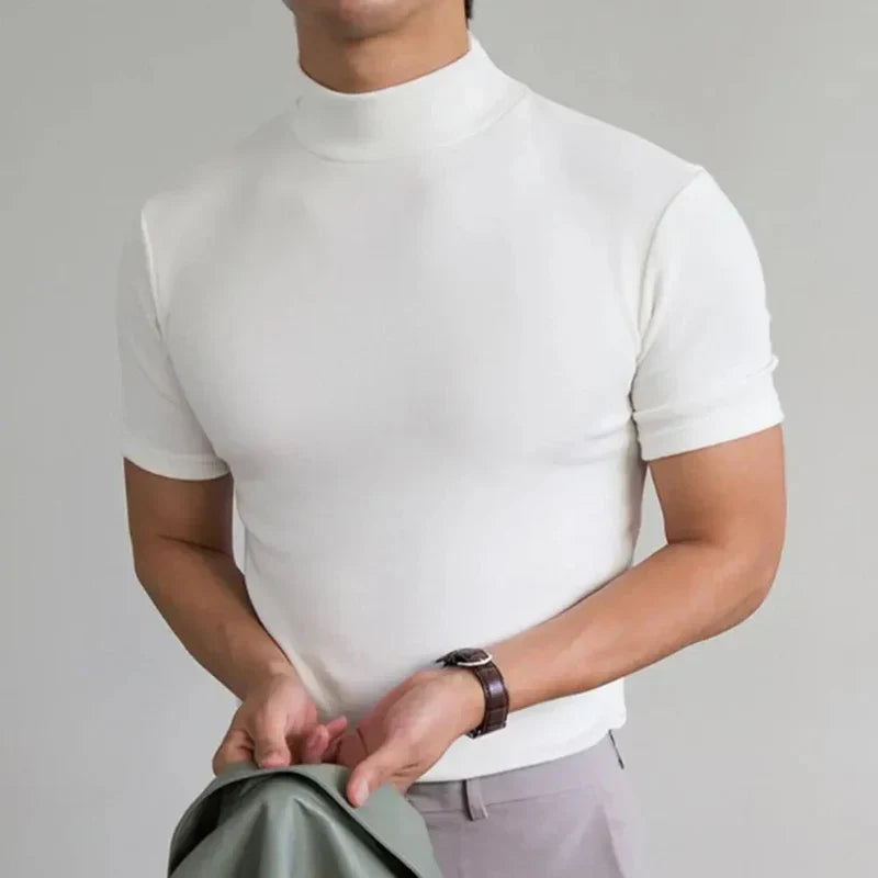 CARVELLI | T-Shirt met Hoge Kraag