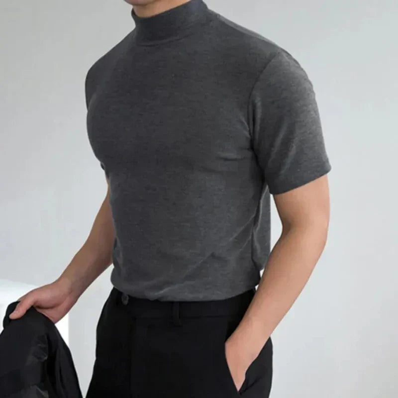 CARVELLI | T-Shirt met Hoge Kraag